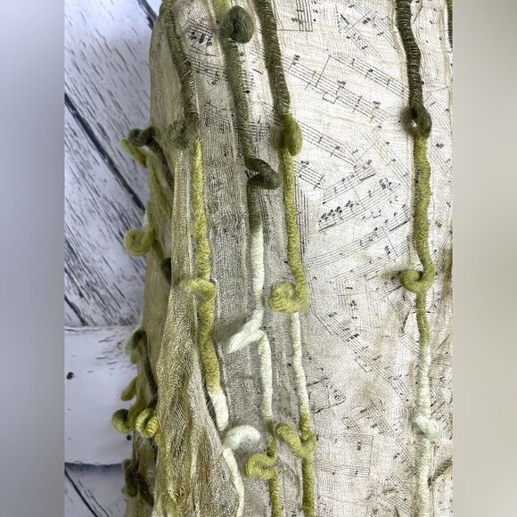 Open Weave Scarf w/ Loops Green - Picture 4 of 6